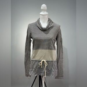 CLEARANCE! Saturday Sunday Striped Cowl Sweater Size M EUC